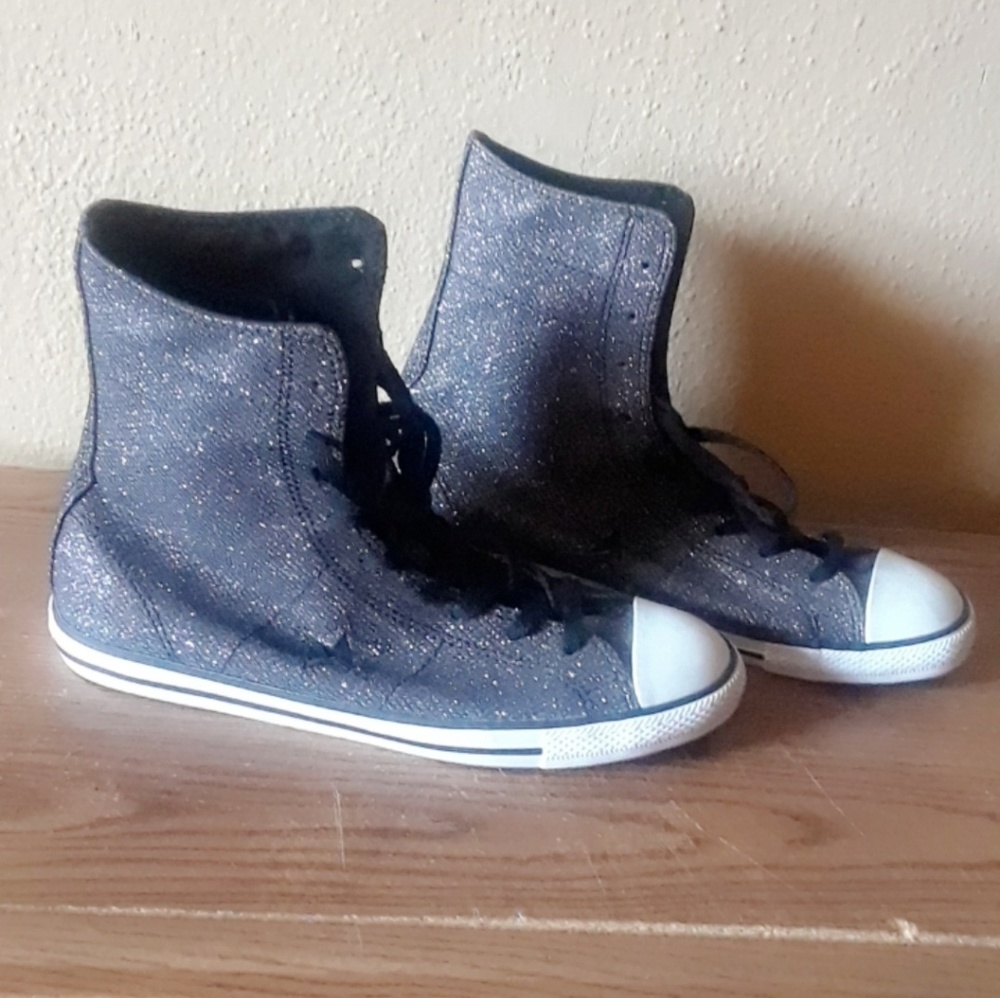 Charcoal Grey Shimmery All Star Converse